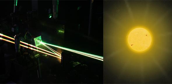 Laser apparatus used to study singlet fission in Cambridge Credit Sebastian Albert-Seifried