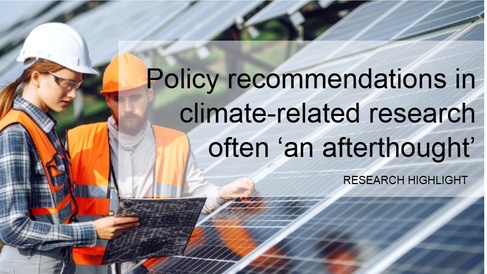 Research Highlight Policy recommendations an afterthought