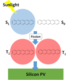 Singlet fission PV schematic