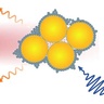 The device combines tiny semiconductor nanocrystals called quantum dots and gold nanoparticles using molecular glue