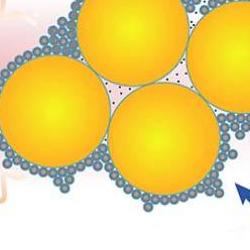 The device combines tiny semiconductor nanocrystals called quantum dots and gold nanoparticles using molecular glue