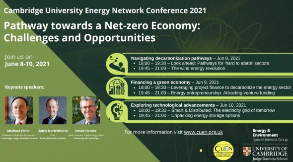 CUEN Energy Conference 2021 - registration Cambridge University Energy Network conference 2021