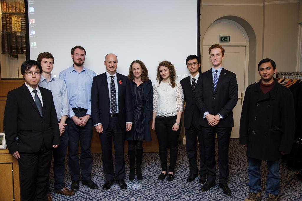 Andy Brown with the Shell funded researchers Andy Brown presents 2016 Shell lecture at University of Cambridge